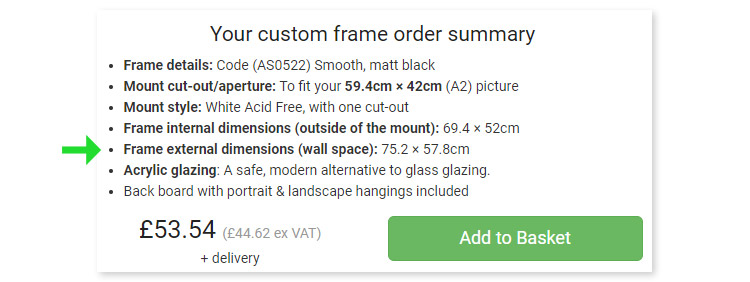 54 cm frame in inches