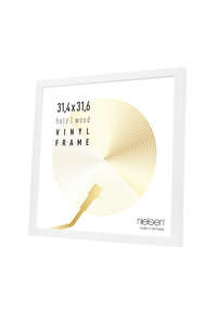 Nielsen Vinyl LP Record Display Frame in White Wood 