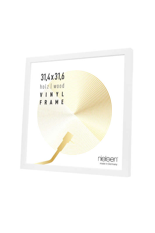Nielsen Vinyl LP Record Display Frame in White Wood 